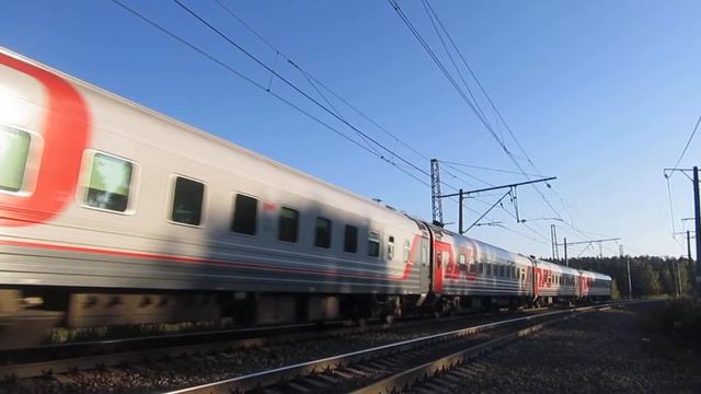 Электровоз ЭП20-041 с поездом№740А Брянск-Москва перегон Латышская-Нара 23.09.2017 смотреть онлайн