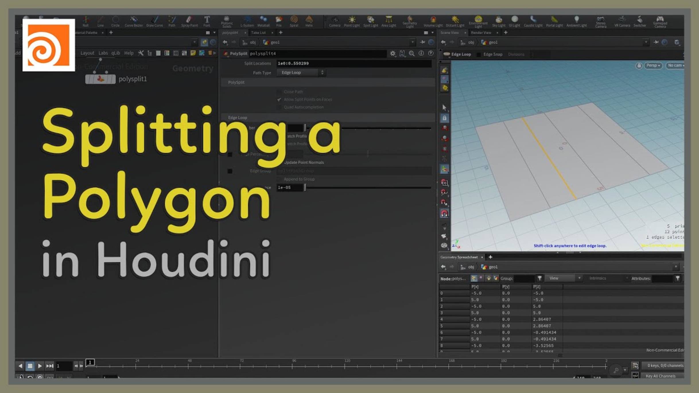 26 Splitting a Polygon in Houdini смотреть онлайн