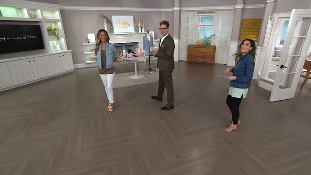 H by Halston Stretch Denim Zip Front Jean Jacket on QVC смотреть онлайн