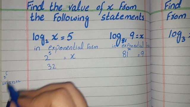 Logarithm find the value of x log 2 x=5, Logarithm find the value of x log 81 9=x смотреть онлайн