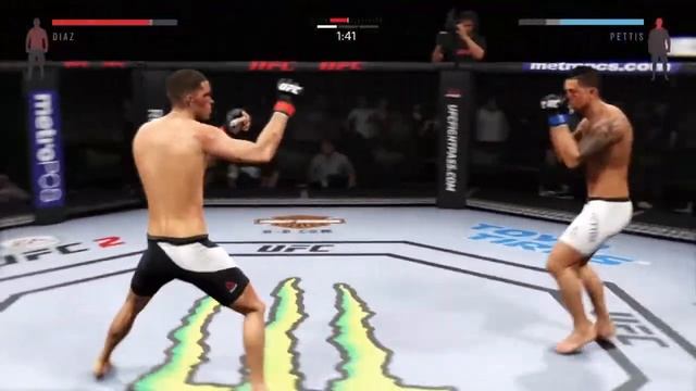 UFC 2 Nate Diaz vs Anthony Pettis Crazy Brawl смотреть онлайн