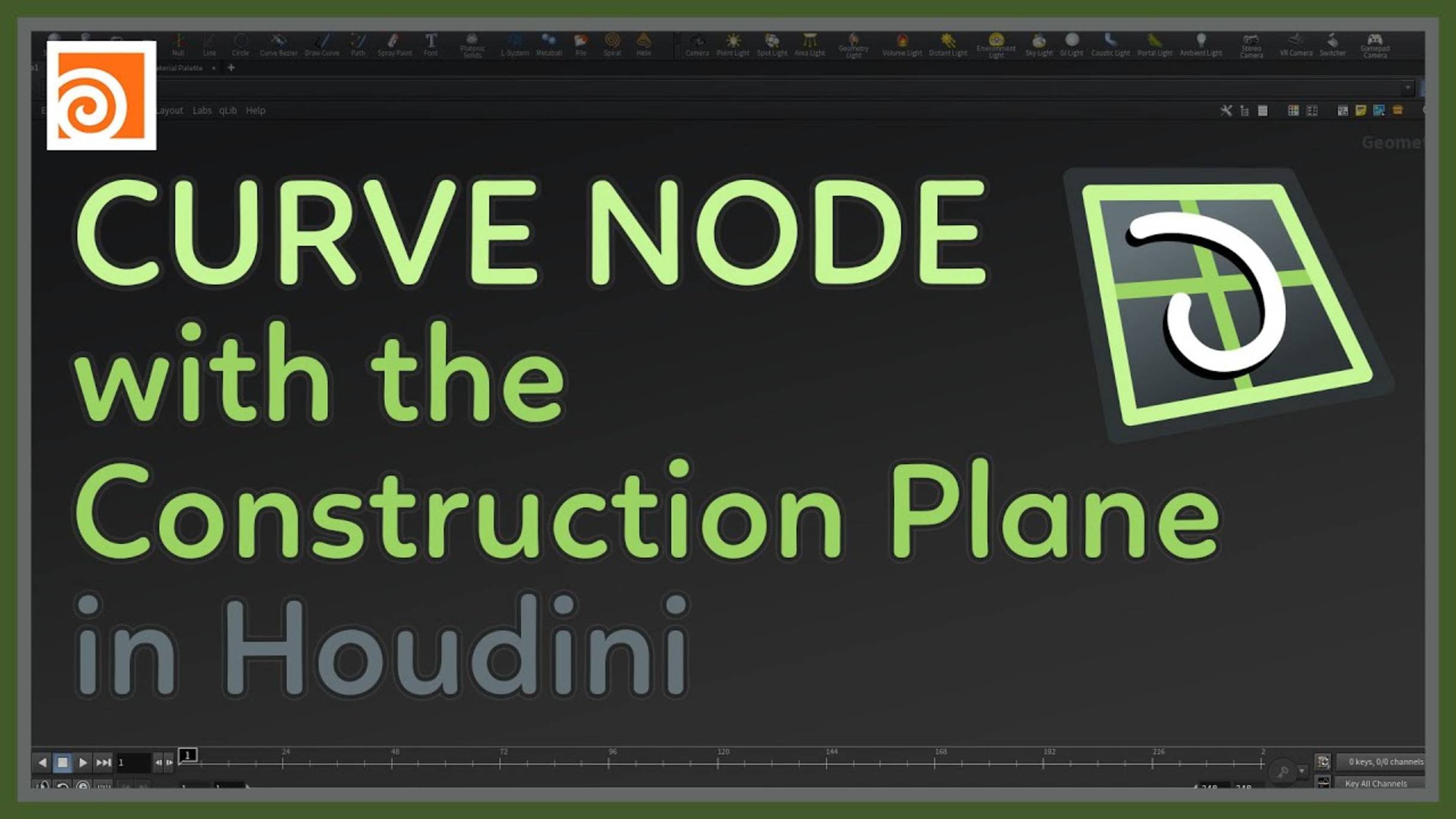 32 Using the Curve Tool with the Constuction Plane in Houdini смотреть онлайн