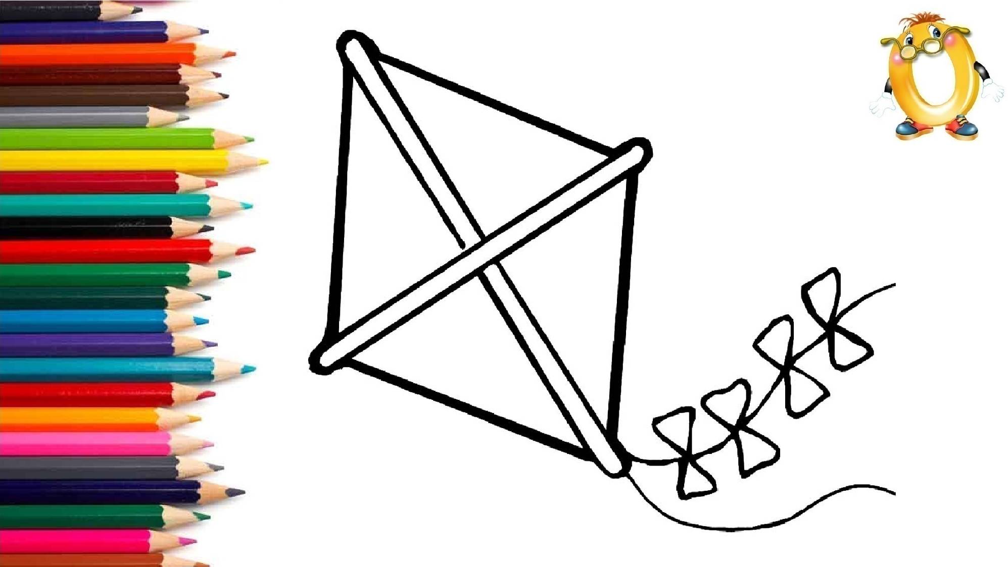 Мультик - раскраска для детей ВОЗДУШНЫЙ ЗМЕЙ. Учимся как рисовать ВОЗДУШНОГО ЗМЕЯ // ОБУЧАШКА ТВ смотреть онлайн