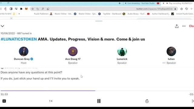 LUNATICS with Duncan Gray 06/10 AMA RECORDING .. UPDATES , Progress , Vision смотреть онлайн