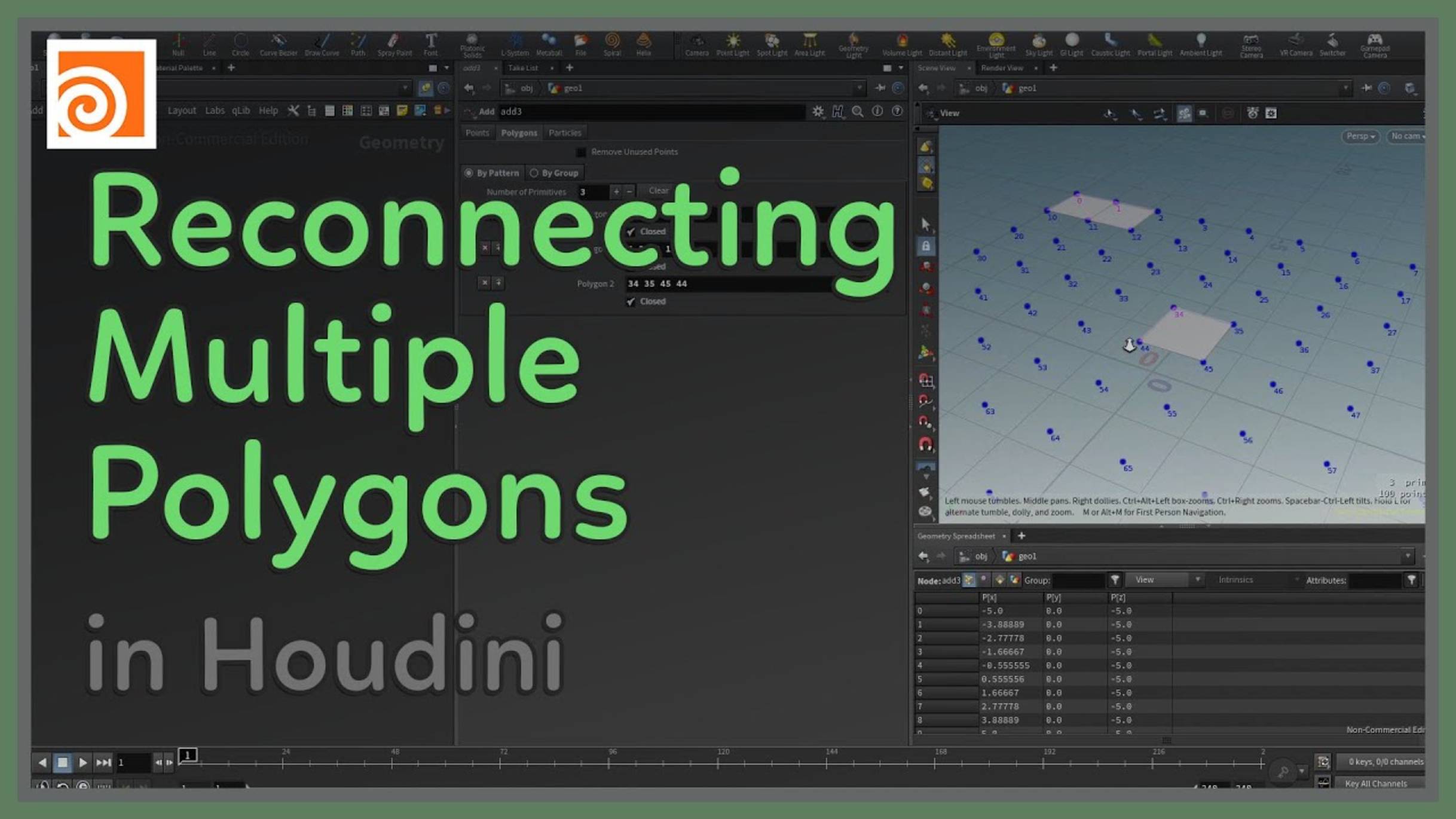 21 Reconnecting Multiple Polygons in Houdini смотреть онлайн