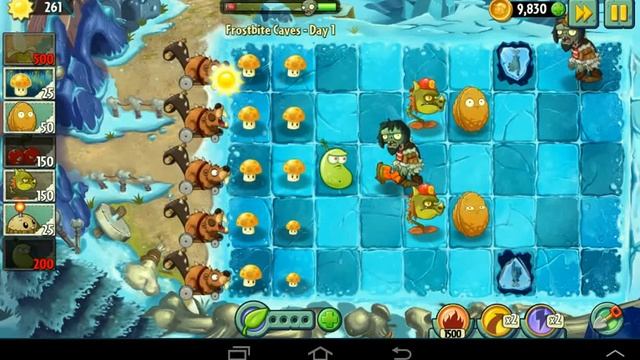 Plants vs Zombies 2 Frostbite Caves Day 1 смотреть онлайн