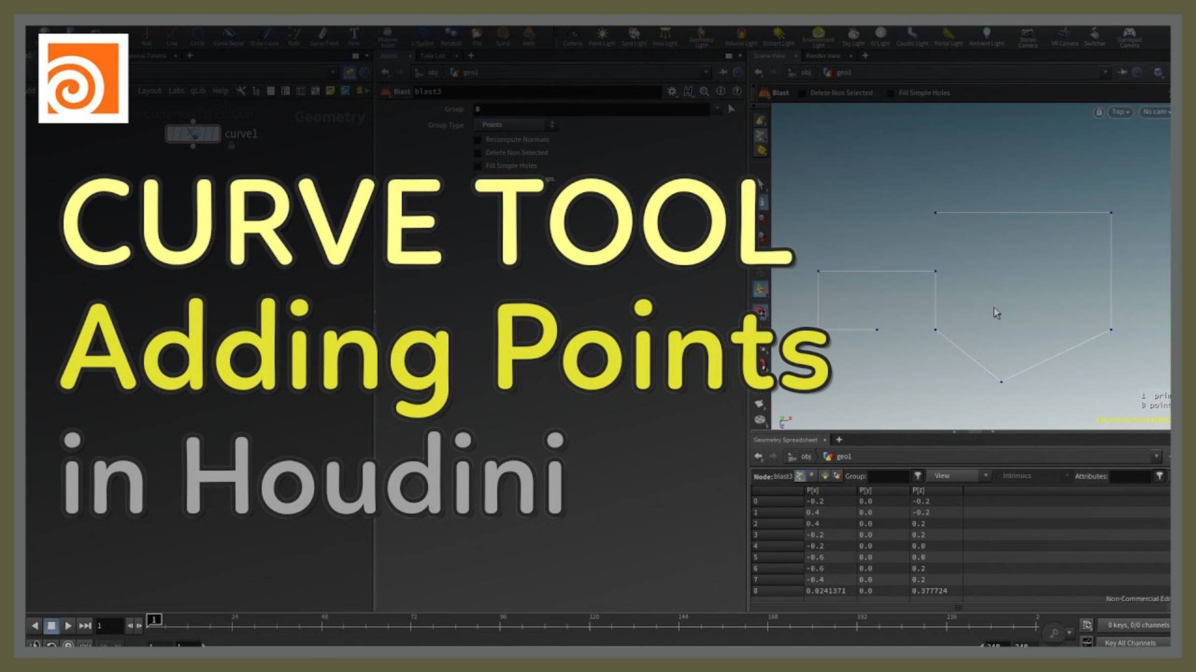 34 Adding Points with the Curve Tool in Houdini смотреть онлайн