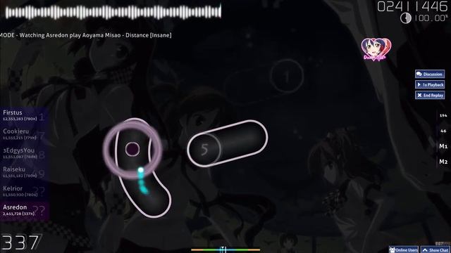 Osu! Aoyama Misao - Distance [Insane] смотреть онлайн