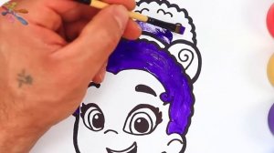 BUBBLE GUPPIES. Zooli. Coloring and drawing for kids. draw with a brush. Раскраски для детей.