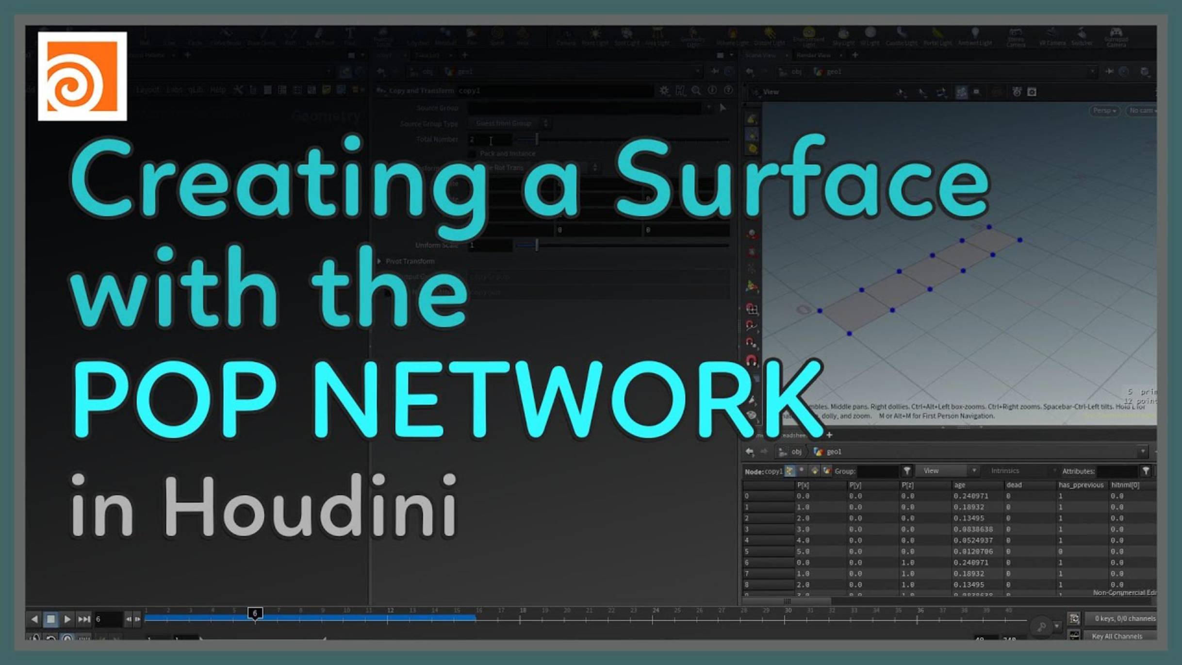 25 Creating a Surface with the POP Network in Houdini смотреть онлайн