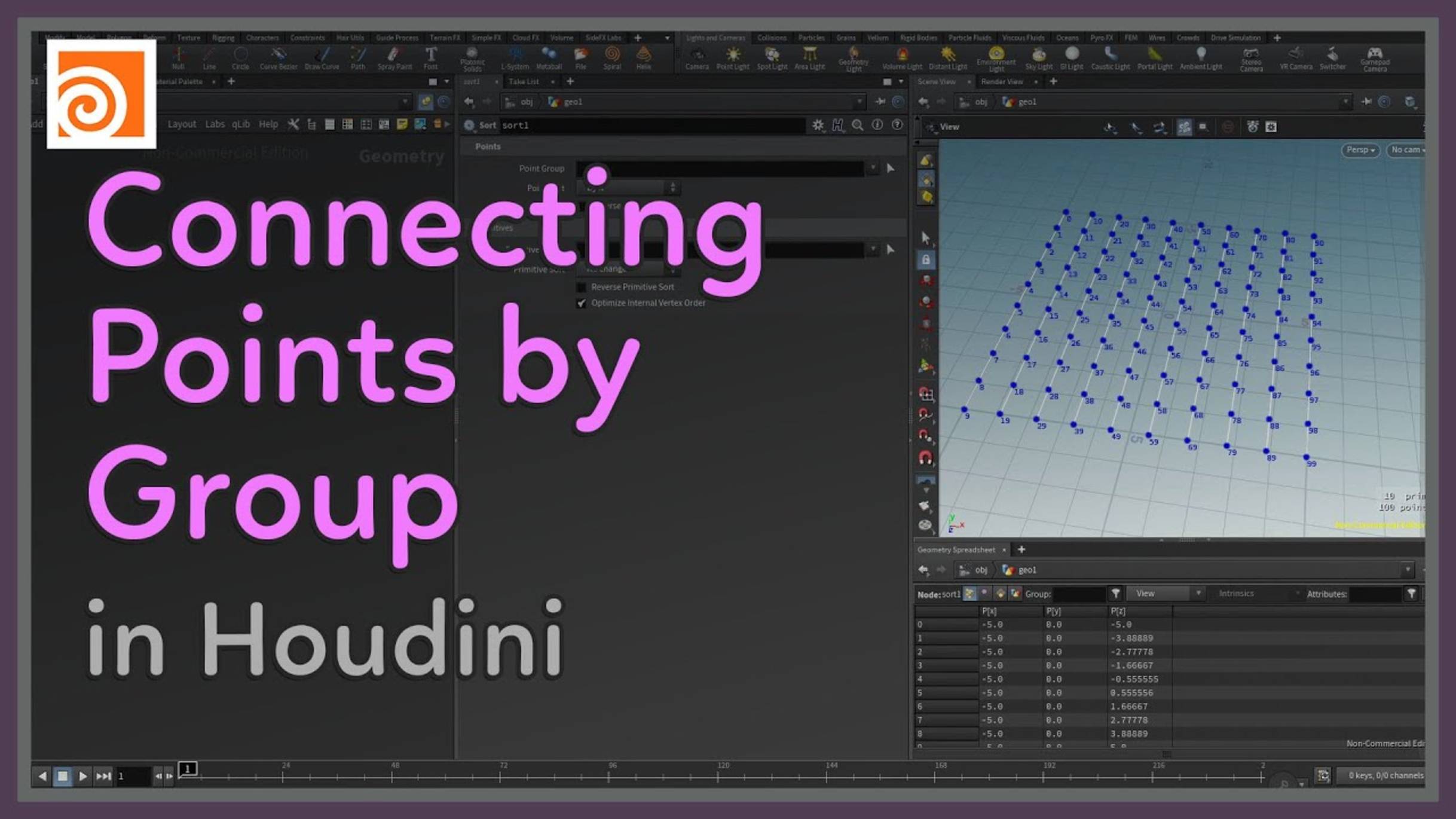22 Connecting Points By Group in Houdini смотреть онлайн