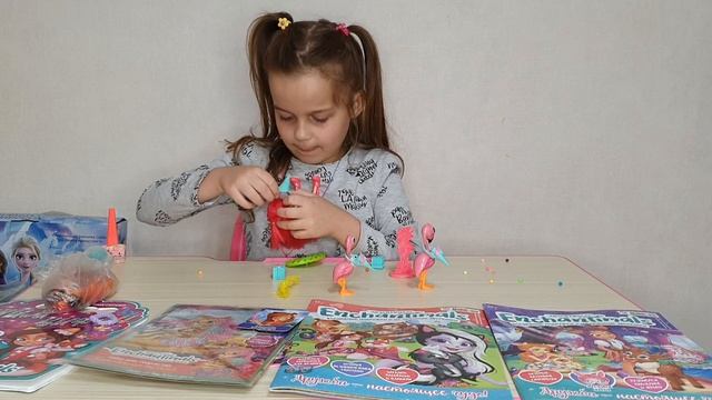Распаковка Энчантималс Фламинго . Вау! их два! Набор День Рождения смотреть онлайн