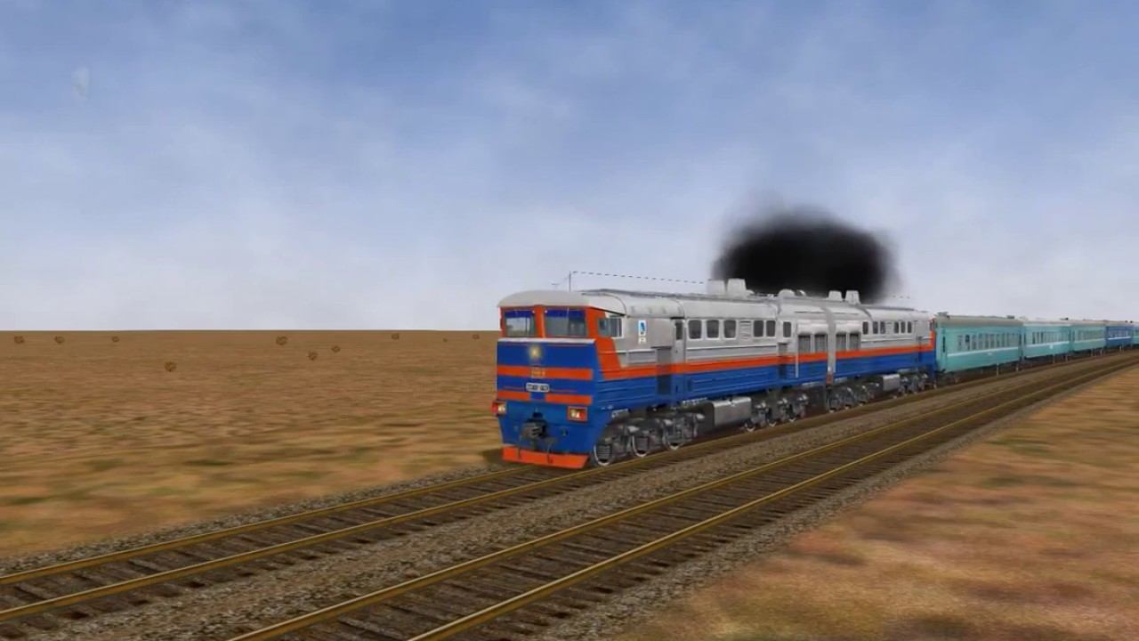 Kazakh passenger train in Open Rails смотреть онлайн