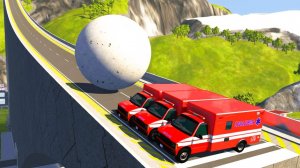 Огромный МЯЧ vs Машины - BeamNG.drive игра про машины