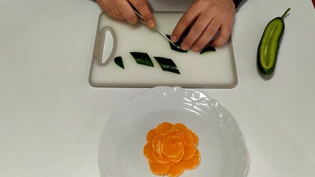 How To Make Tangerine Flower Design ,Mandarin Design, Cucumber Carving, Fruit Decoration смотреть онлайн