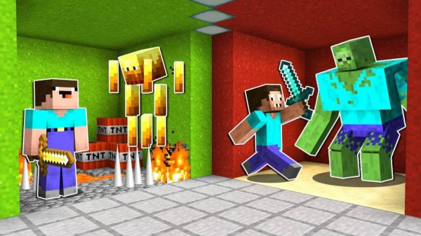 📹 НУБ И ПРО ВЫБИРАЮТ ПРАВИЛЬНУЮ КОМНАТУ ЧЕЛЛЕНДЖ МАЙНКРАФТ ! НУБИК И ПРО ТРОЛЛИНГ ЛОВУШКА MINECRAF