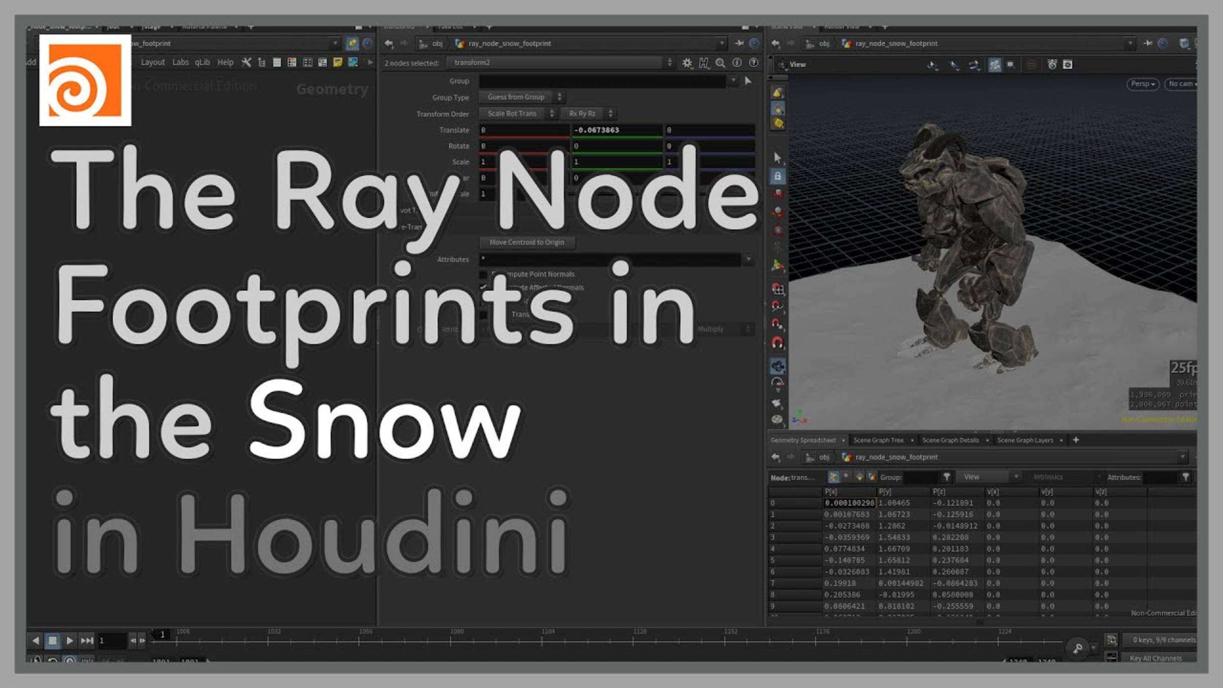 77 The Ray Node Footprints in the Snow in Houdini смотреть онлайн