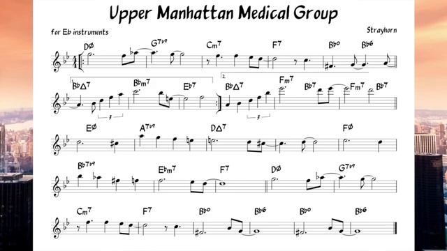 Upper Manhattan Medical Group Strayhorn Backing track score for Eb alto instruments_270p_360p смотреть онлайн
