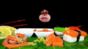 MUKBANG Salmon noodles, Salmon sushi, Salmon sashimi, flying fish roe ASMR EATING SOUNDS REALMOUTH