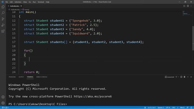 C array of structs 🏫 смотреть онлайн