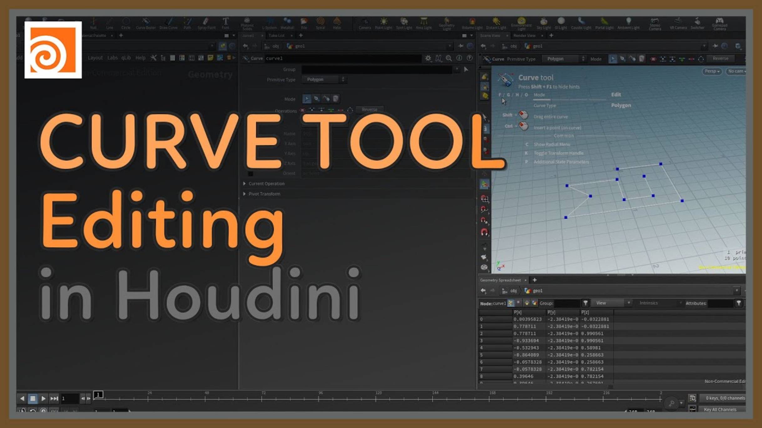 33 Editing with the Curve Tool in Houdini смотреть онлайн