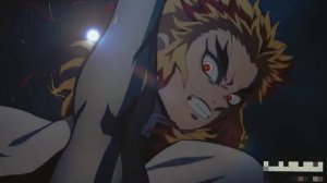 Аниме ''Кленок расекающего демона'' Бой  Rengoku vs Akaza