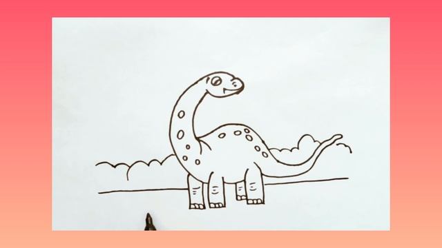 How to draw a brontosaurus dinosaur | Easy step by step brontosaurus dinosaur drawing смотреть онлайн