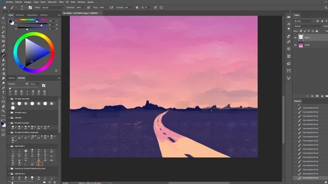 Pink Sky [SPEEDPAINT] + wallpaper | Photoshop смотреть онлайн