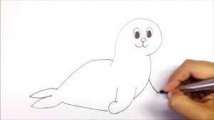 Легкий рисунок тюлень |  Сурет салу мөр  | how to draw seal