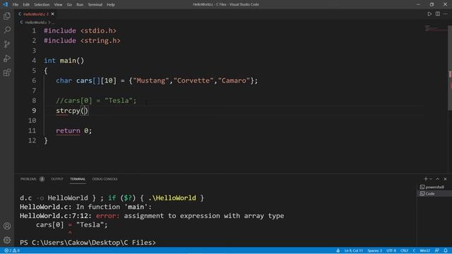 C array of strings🧵 смотреть онлайн