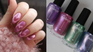 Трендовый магнитный блик в виде сердца, обзор магнитных лаков Nabyo (обычный лак)