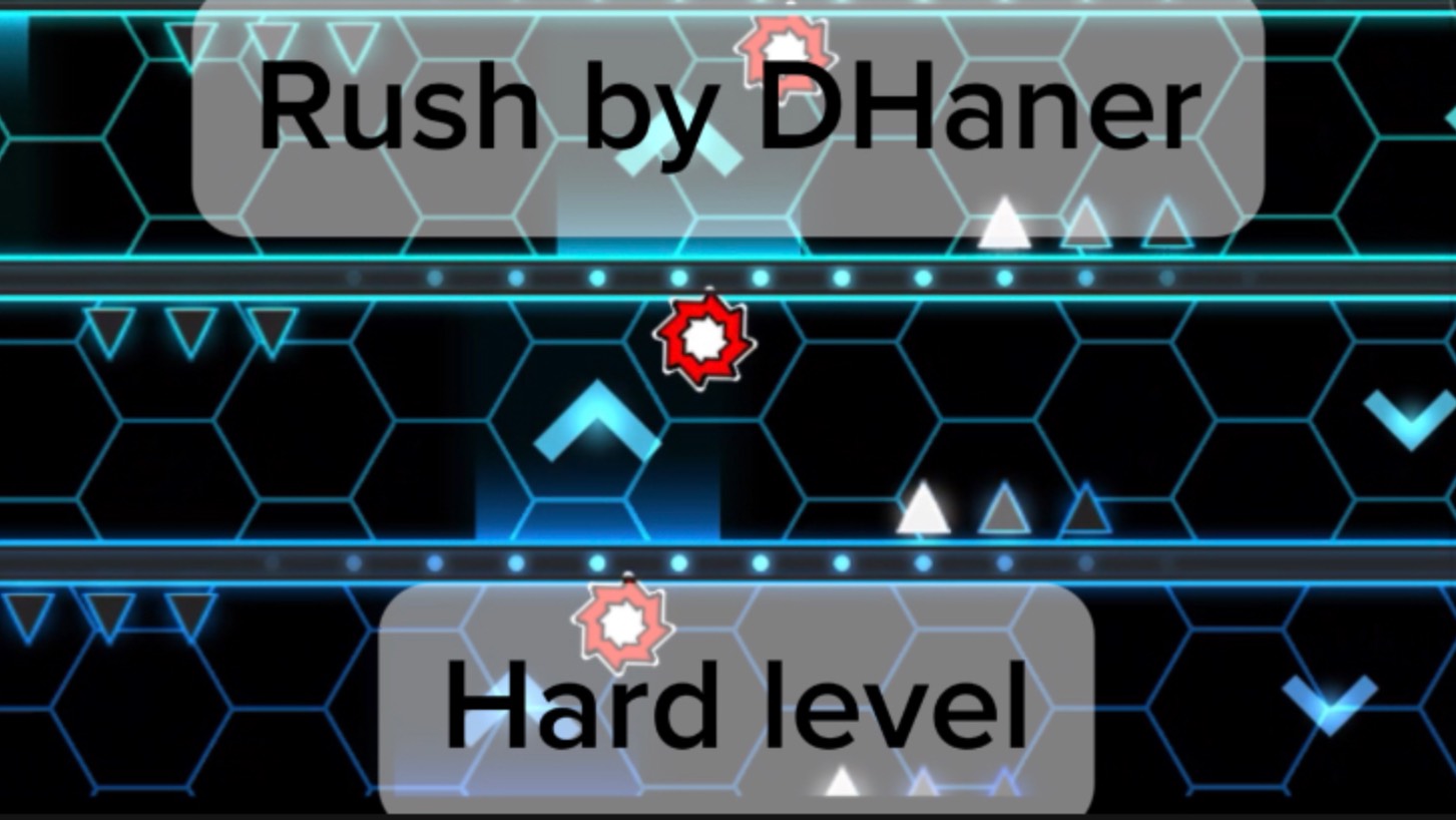 Rush by DHaner|hard level|Geometry dash| смотреть онлайн