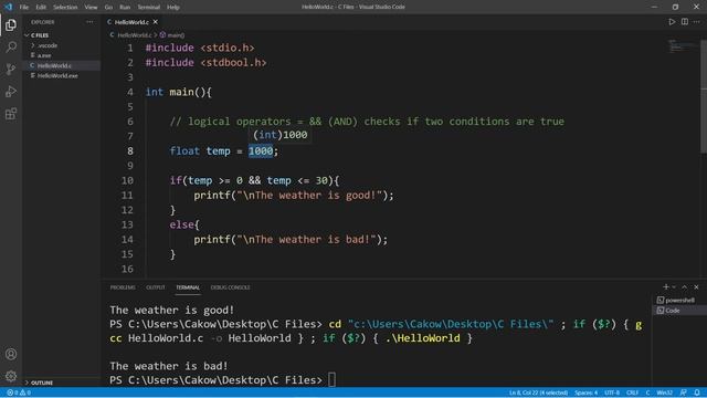 C AND logical operator && смотреть онлайн