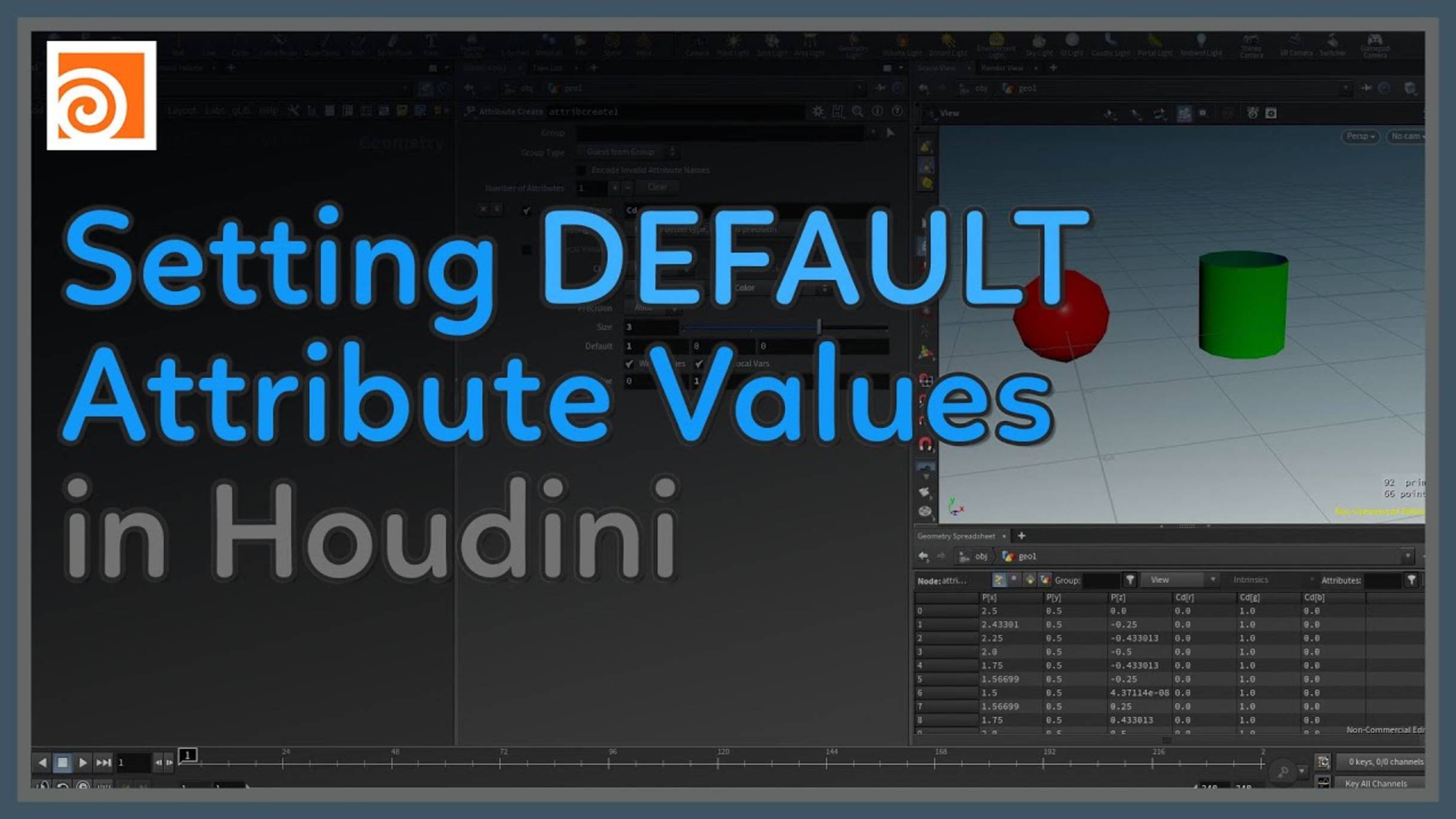 56 Setting Default Attribute Values in Houdini смотреть онлайн