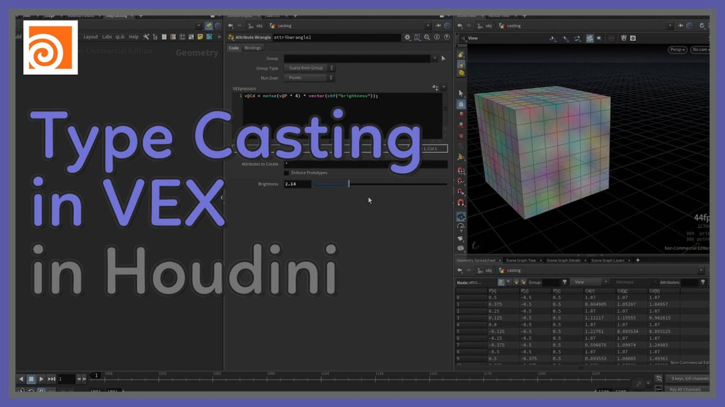 71 Type Casting with VEX in Houdini смотреть онлайн