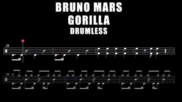 Bruno Mars - Gorilla - Drumless (with scrolling drum score) смотреть онлайн