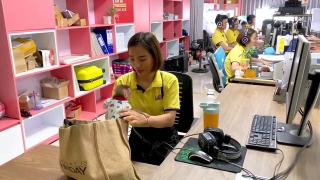 So cute! Monkey Puka plans to follow Mom to work смотреть онлайн