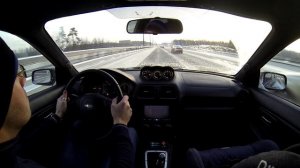 На работу после снегопада на Subaru Impreza WRX