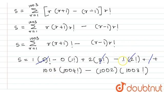 If sum_(t=1)^(1003) (r^(2) + 1)r! = a! - b(c!) where a, b, c in N the least value of (a + b + c)... смотреть онлайн