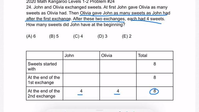 2020 Math Kangaroo Levels 1-2 Problem #24 смотреть онлайн