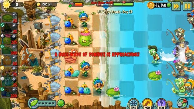 Plants vs. Zombies 2 - Spend no more than 3000 sun - Big Wave Beach Day 25 (Ep.418) смотреть онлайн