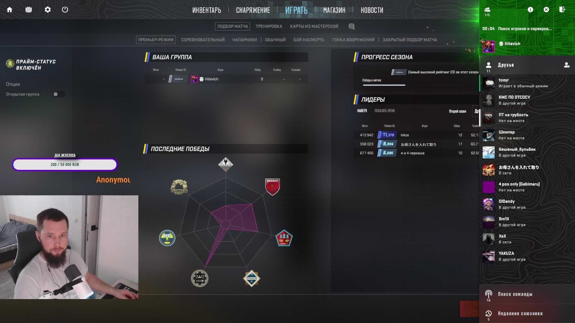 Калибровка премьер-режим 6ой день в CS2