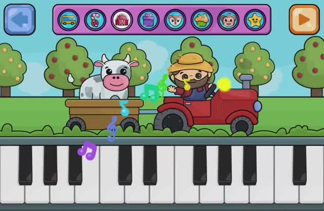 Давай поиграем на пианино! Веселая музыка на ферме. Игры для детей. Мультики для малышей. смотреть онлайн