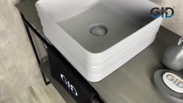 Серая матовая раковина для ванной Gid Gm965 смотреть онлайн