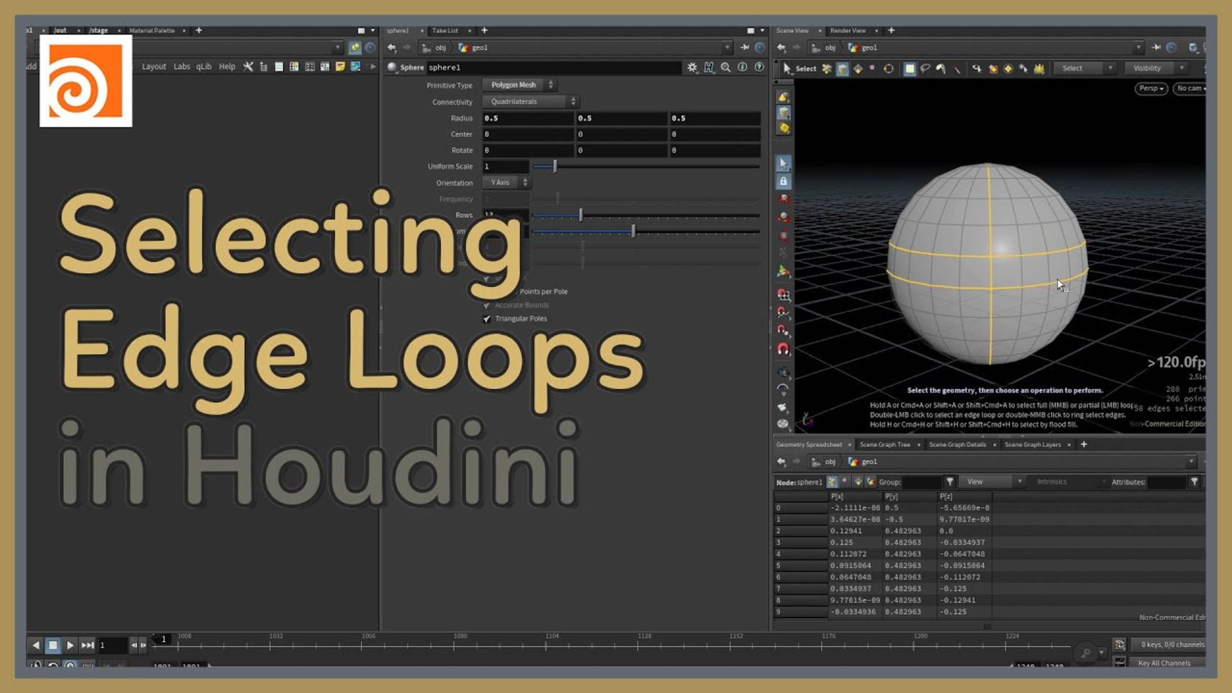 82 Selecting Edge Loops in Houdini смотреть онлайн