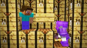 Поднимаемся до алмазки но при этом скидываем их в трапку!