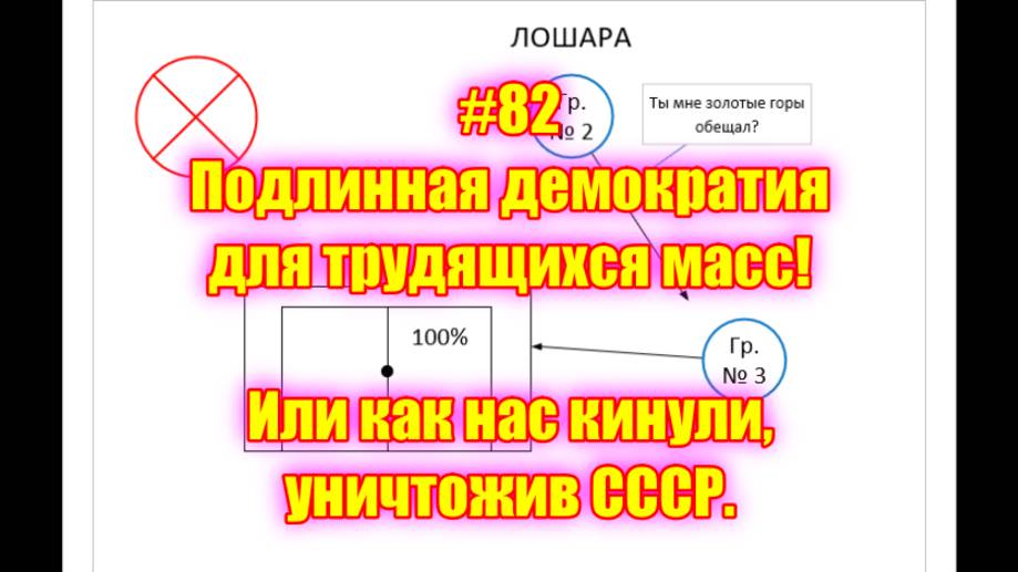 #82 Подлинная демократия для трудящихся масс! Или как нас кинули, уничтожив СССР.