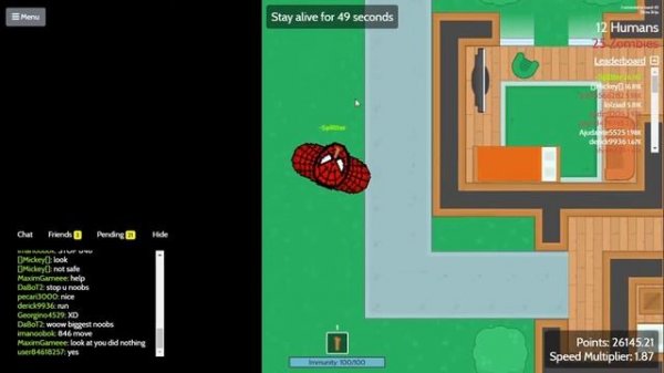 Braains.io - 30K+ Gameplay and playing around with zombies