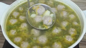 Суп с фрикадельками. Рецепт фрикаделек из фарша. Быстрый и  вкусный суп.