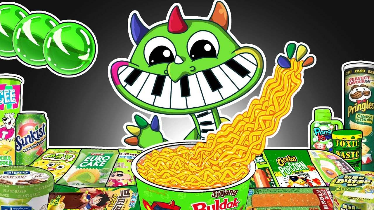 Магазин товаров первой необходимости ПИАНОЗАВР, Зеленая еда, Мукбанг Поппи, Время игры смотреть онлайн